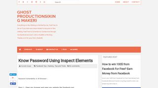 Know Password Using Inspect Elements