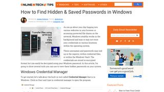 How to Find Hidden & Saved Passwords in Windows - Online Tech Tips