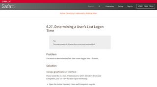 6.27. Determining a User's Last Logon Time - Active Directory ...