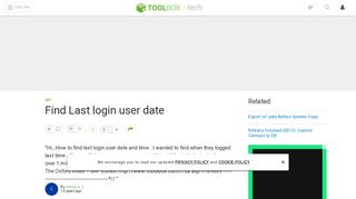 Find Last login user date - IT Toolbox