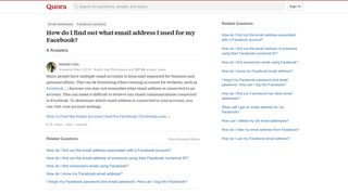 How to find out what email address I used for my Facebook - Quora