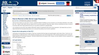 How to Recover a SQL Server Login Password - SQLServerCentral