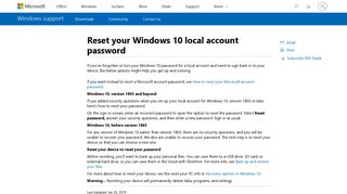 Reset your Windows 10 local account password - Microsoft Support