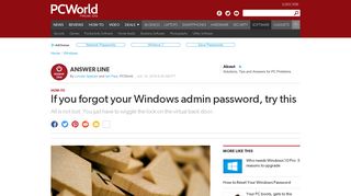 If you forgot your Windows admin password, try this | PCWorld