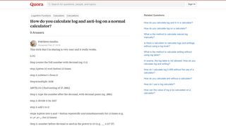 How to calculate log and anti-log on a normal calculator - Quora