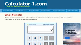 Simple Calculator - Calculator-1.com