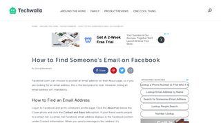 How to Find Someone's Email on Facebook | Techwalla.com