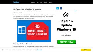 Fix: Cannot Login to Windows 10 Computer - Techbout