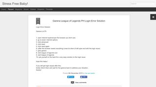 Garena League of Legends PH Login Error Solution | Stress Free Baby!