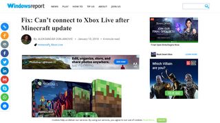 Fix: Can't connect to Xbox Live after Minecraft update - Windows Report