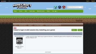 Failed to login:invalid session (try restarting your game) - Java ...