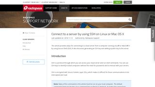 Connect to a server by using SSH on Linux or Mac OS X