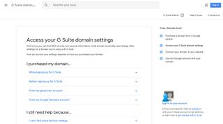 Access your G Suite domain settings - G Suite Admin Help