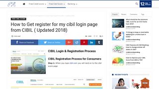 How to Get register for my cibil login page from CIBIL ( Updated 2018 ...