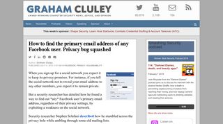 How to find the primary email address of any Facebook user. Privacy ...