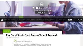 How to Find Your Friend's Email Address Through Facebook - Null Byte