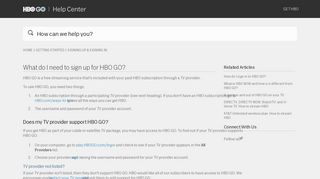 What do I need to sign up for HBO GO? – HBO GO