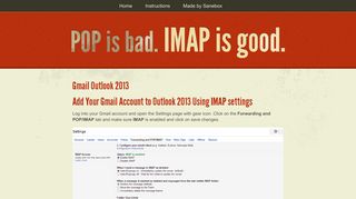 Gmail Outlook 2013 - IMAP vs POP3