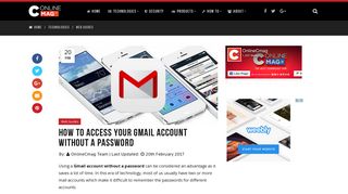 How To Access Your Gmail Account Without A Password | - OnlineCmag