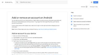 Add or remove an account on Android - Android Help - Google Support