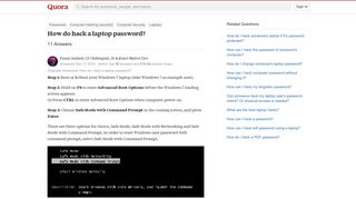 How do hack a laptop password? - Quora