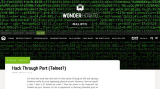 Hack Through Port (Telnet?) « Null Byte :: WonderHowTo