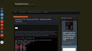 Hacking FTP Telnet and SSH : Metasploitable Tutorials - Hackercool