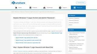 Bypass Windows 7 Logon Screen and Admin Password - iSunshare