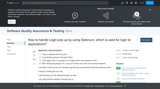 automated testing - How to handle Login pop up by using Selenium ...