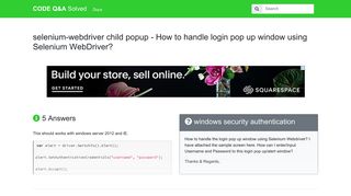 How to handle login pop up window using Selenium WebDriver?