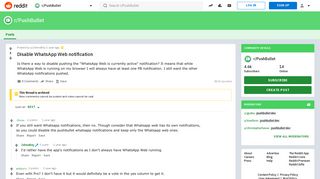 Disable WhatsApp Web notification : PushBullet - Reddit