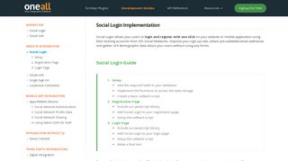 Social Login Implementation Guide | docs.oneall.com