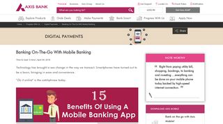 Mobile Banking Banking On The Go Axis Bank
