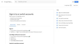 Sign in to or switch accounts - iPhone & iPad - Google Maps Help