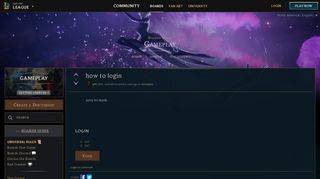 how to login - League of Legends boards