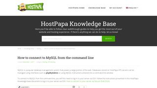 How to connect to MySQL from the command line - HostPapa ...