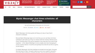 Mystic Messenger chat times schedules: all characters - VG247