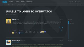 Unable to login to Overwatch - Technical Support - Overwatch Forums