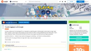 Trouble logging in with Google : pokemongo - Reddit