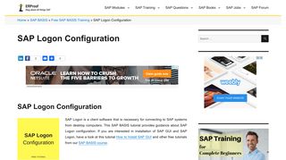 SAP Logon Configuration - Free SAP BASIS Training - ERProof