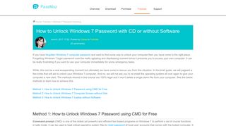 How to Unlock Windows 7 Password Without Disk for Free