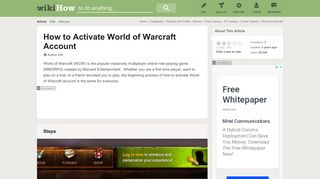 How to Activate World of Warcraft Account: 6 Steps (with Pictures)