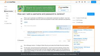 How can I add a username and password to Jenkins? - Stack Overflow