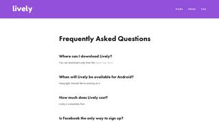 Lively — Frequently Asked Questions