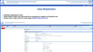 User Registration - IRCTC's.
