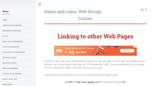 Linking to other pages on your website - Home and Learn
