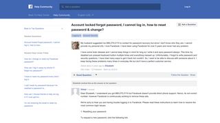 Account locked forgot password, I cannot log in, how to ... - Facebook