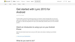 Get started with Lync 2013 for Android - Lync for Android - Office Support