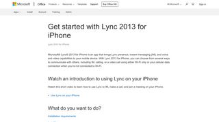 Get started with Lync 2013 for iPhone - Lync for iPhone - Office Support