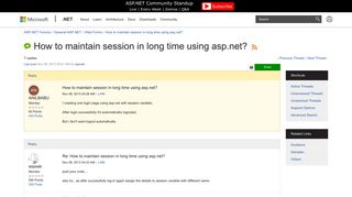 How to maintain session in long time using asp.net? | The ASP.NET ...